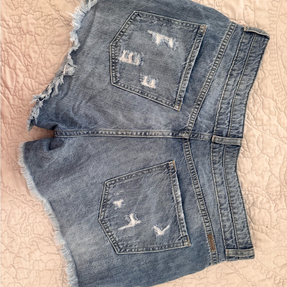 KanCan Blue Casual Jean Shorts with Frayed Hem